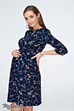Платье для беременных принт темно-синий с цветами (M) DR-19.081 Valentine