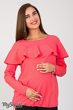 Блуза для беременных коралл ( L)  BL-37.032 Avril