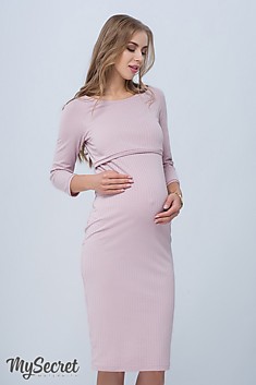 Платье для беременных и кормящих пудра (L)  DR-38.013 Lolly