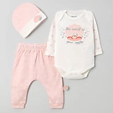 Комплект для девочки (боди, штанишки, шапочка)