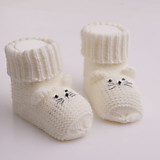 Носочки вязаные для новорожденного малыша (белый)