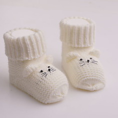 Носочки вязаные для новорожденного малыша (белый)