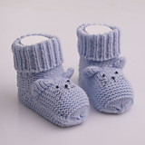 Носочки вязаные для новорожденного малыша (голубой)