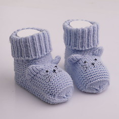 Носочки вязаные для новорожденного малыша (голубой)