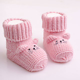 Носочки вязаные для новорожденного малыша (розовый)