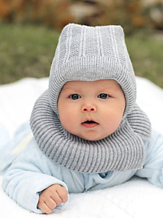 Шапка-капор с утеплителем для новорожденного (серый)