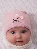 Шапочка вязаная с завязками 0-3 мес (38-40) 441-Ш 