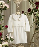 Платье для малышки с вязаной кокеткой Цвет Молочный (74) 556-П 