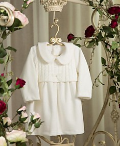 Платье для малышки с вязаной кокеткой Цвет Молочный (74) 556-П 