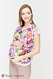 Блузка для беременных принт яркие цветы на экрю (M) Mirra BL-29.011